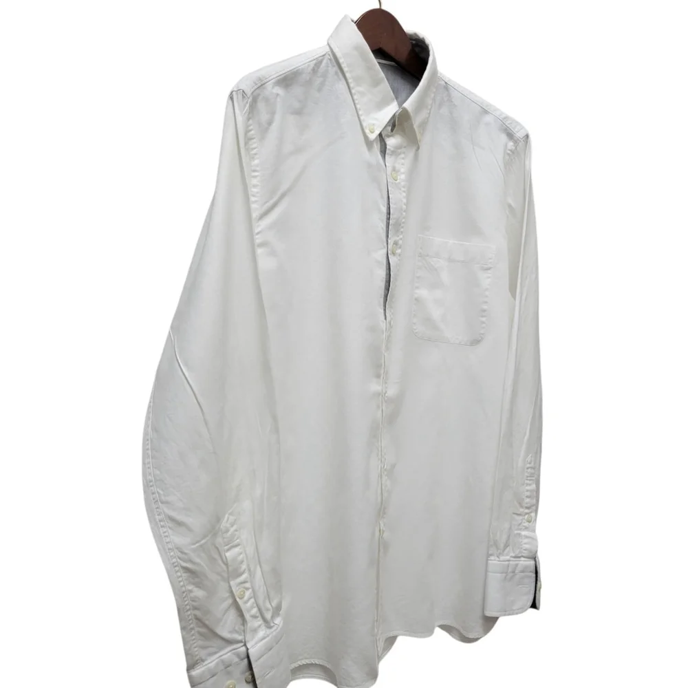 Hart Schaffner Marx Men's Button-down Long-Sleeves White Casual Shirt Size Large